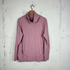 Lululemon Heathered Vintage Mauve High Lines Pullover Cowl Neck Sweater 12